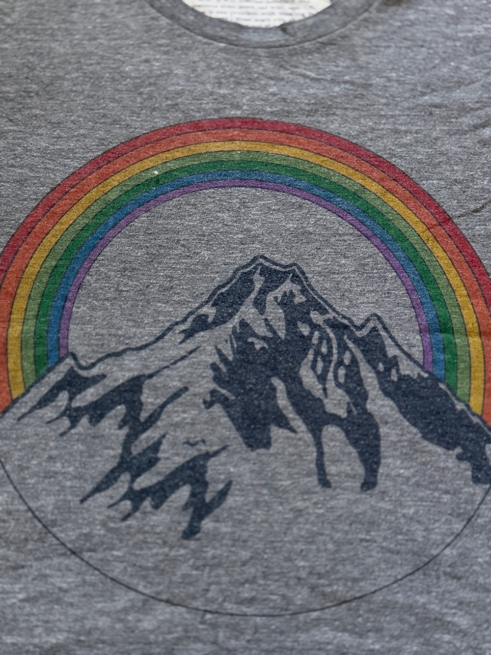 Rare Aviator Nation Gray Chasing Rainbows Mountain Tee - Picture 2 of 6